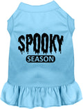 Blue spooky season pet dress with ruffled skirt
