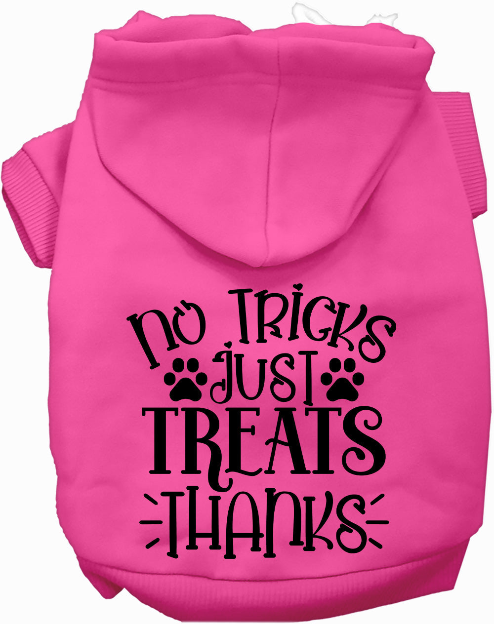 Pink No Tricks Just Treats pet hoodie