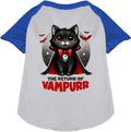 Vampurr Pet Raglan Shirt in blue and gray