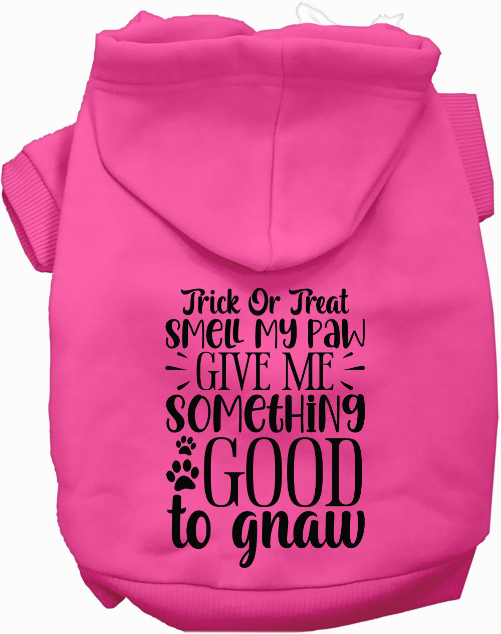 Pink Good to Gnaw pet hoodie with Halloween text