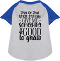 Blue sleeve Good to Gnaw pet raglan shirt