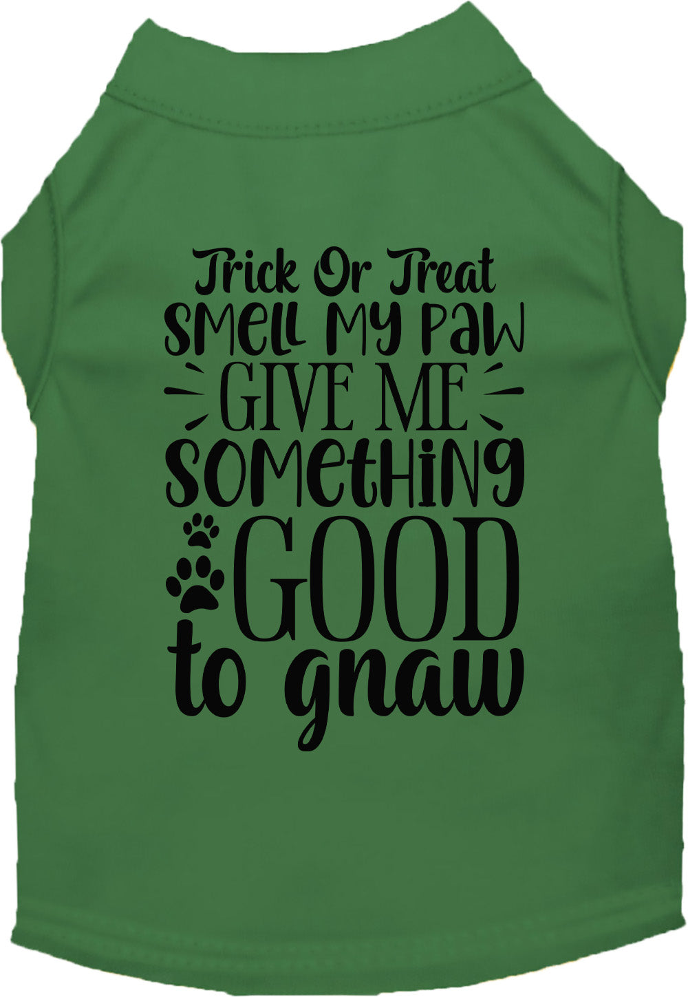 Green Good to Gnaw pet shirt with Halloween theme