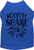 Blue 'I Pee Easily' pet shirt with playful text