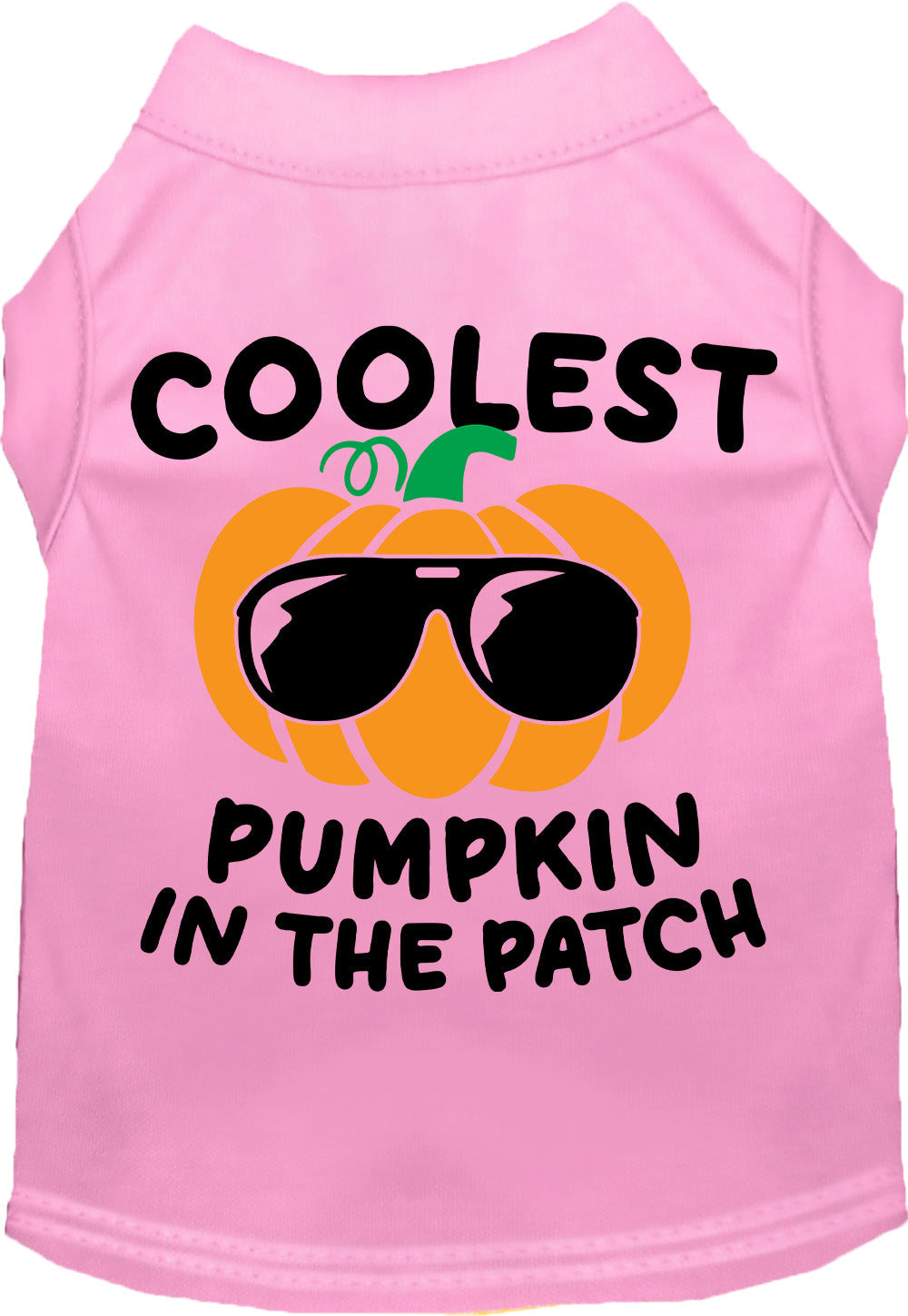 Light pink pumpkin pet shirt with sunglasses design