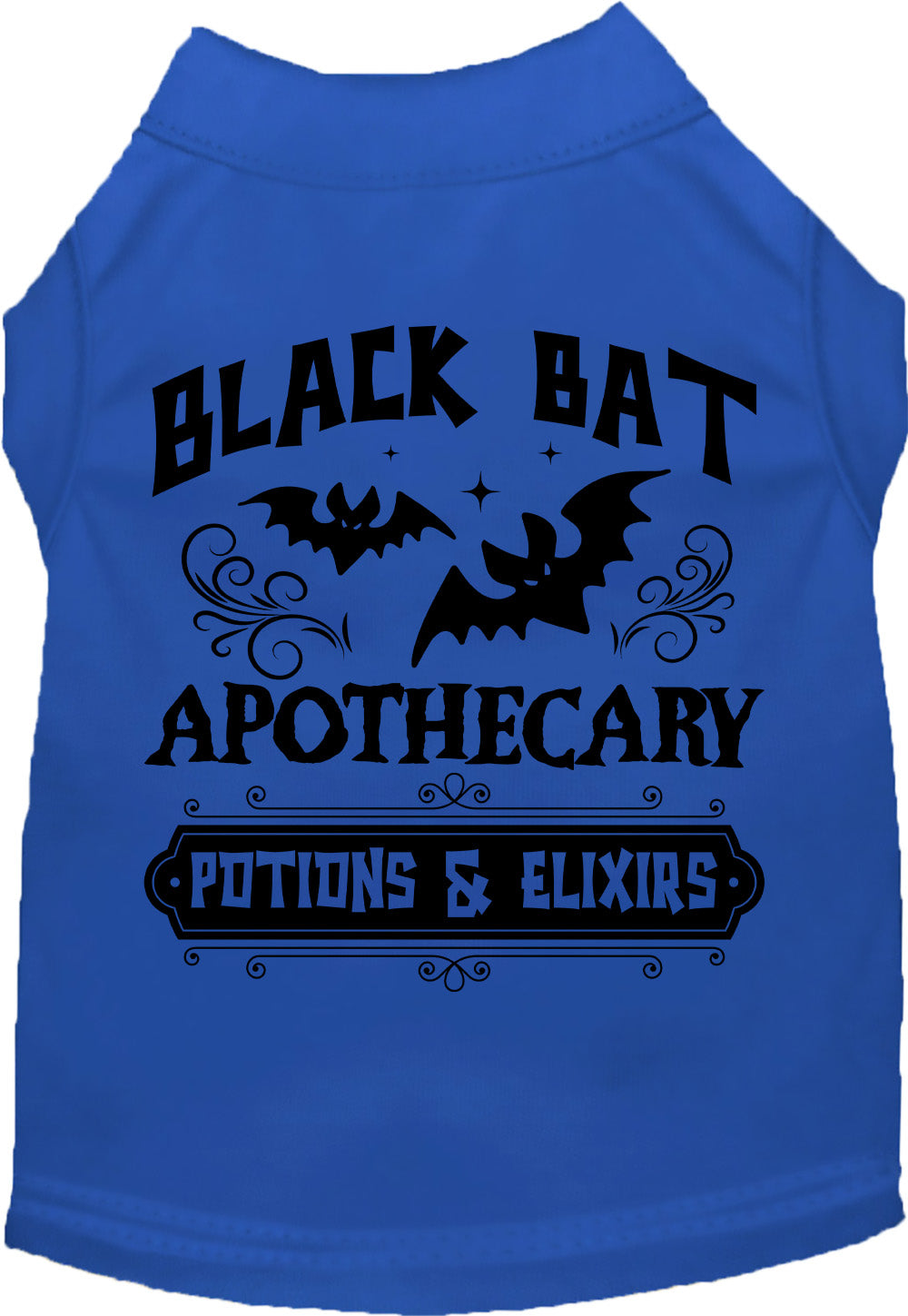 Blue Black Bat Apothecary Potion Pet Shirt