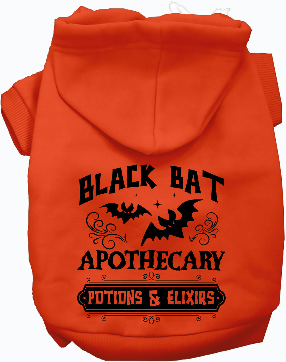 Orange Potion Bottle Costume Pet Hoodie with bat design