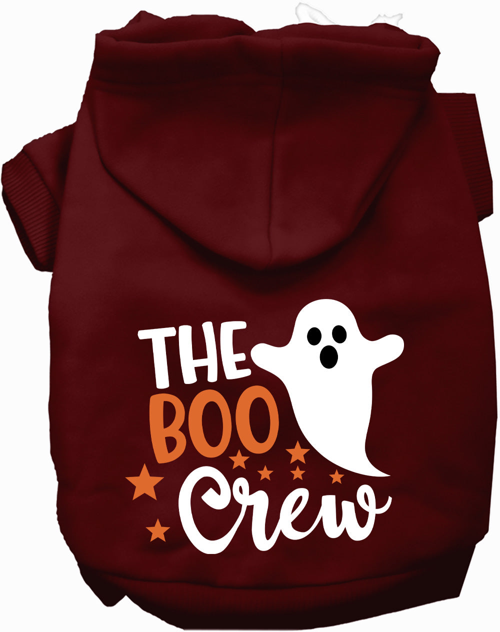 Maroon Boo Crew Pet Hoodie with ghost design