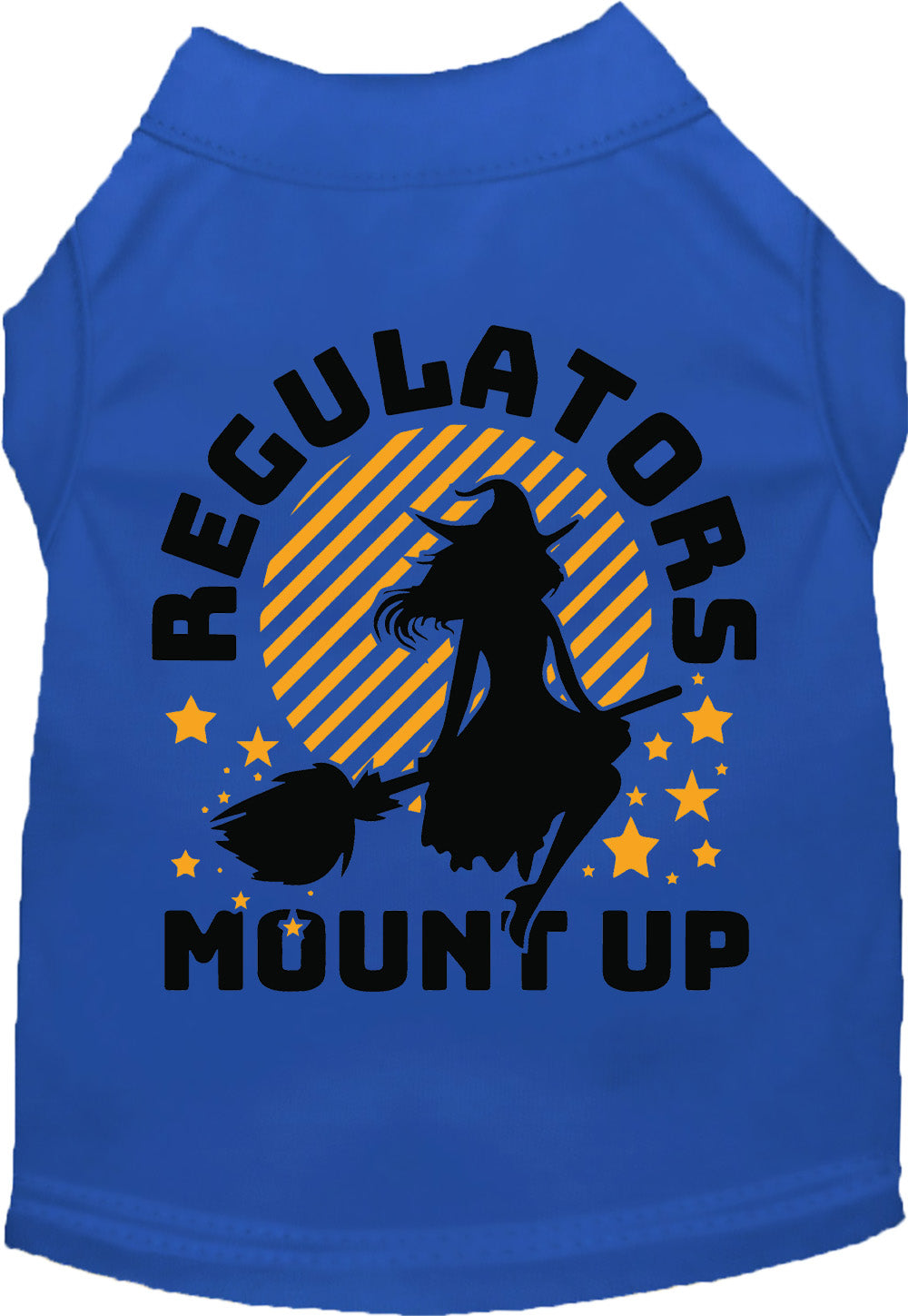 Blue Regulators Mount Up pet shirt with witch design