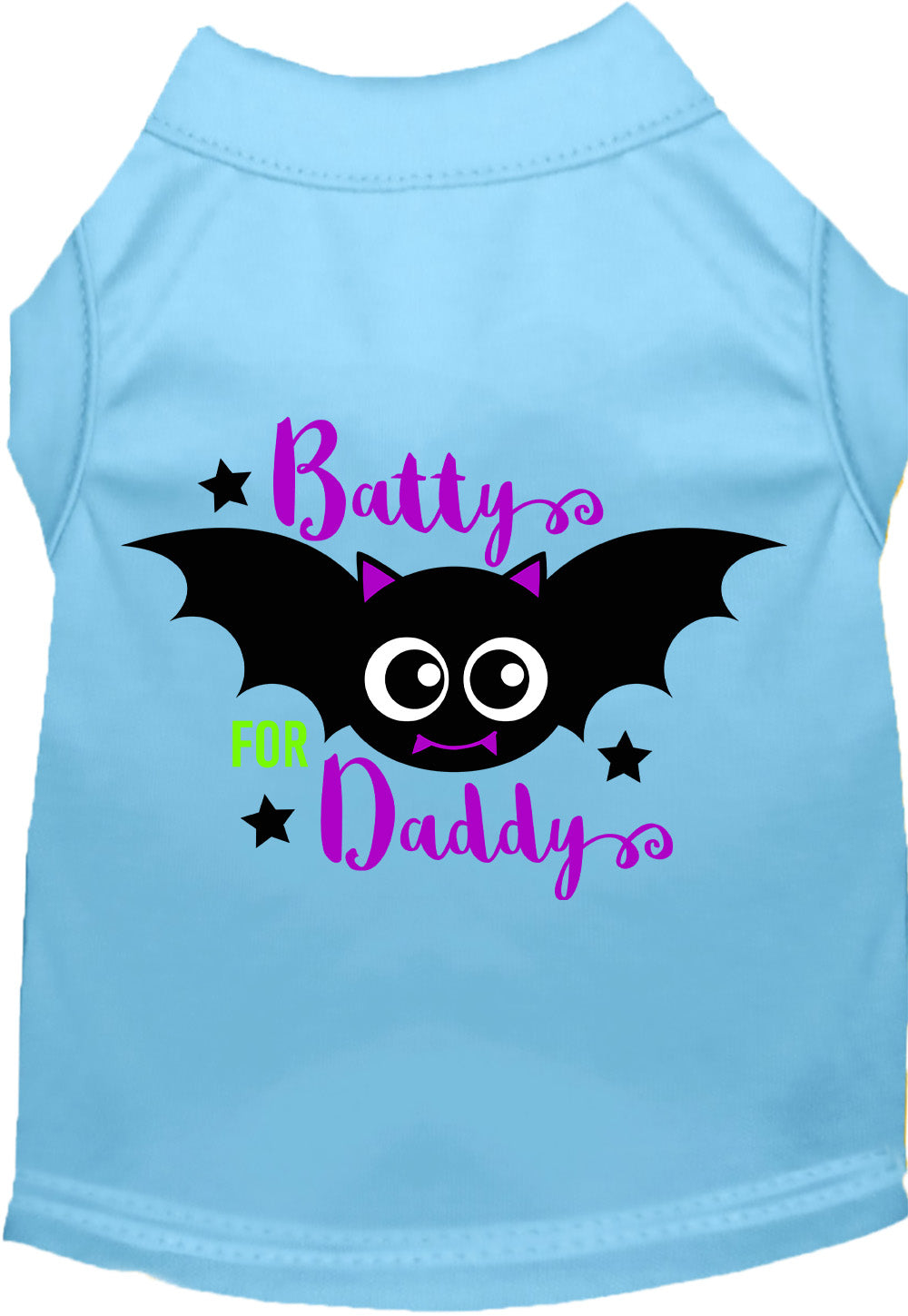 Light blue Batty for Daddy pet shirt with bat design