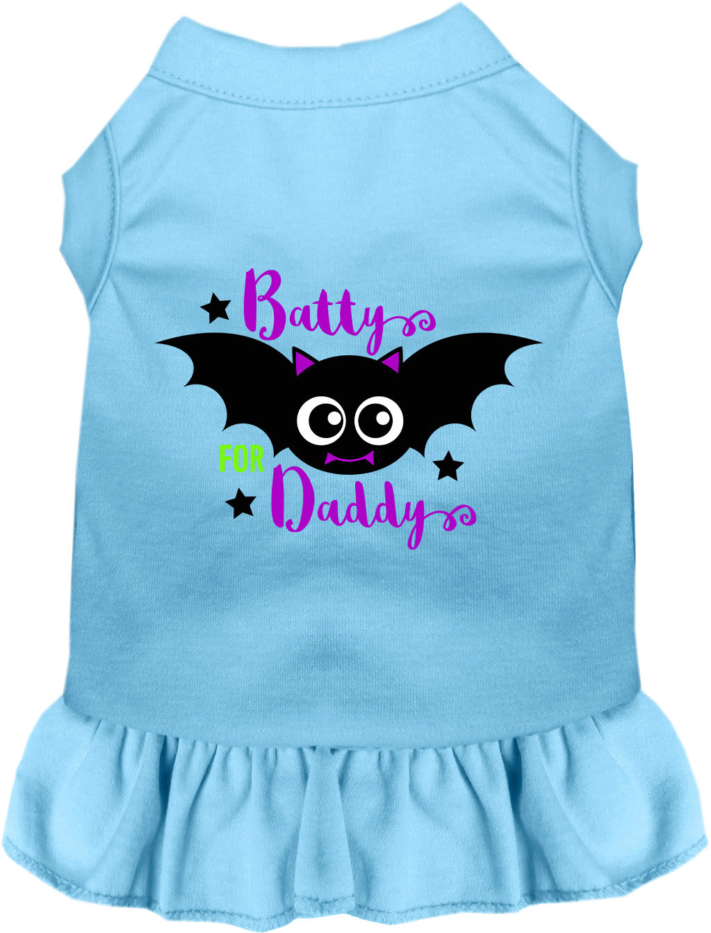 Blue Batty for Daddy pet dress with bat design