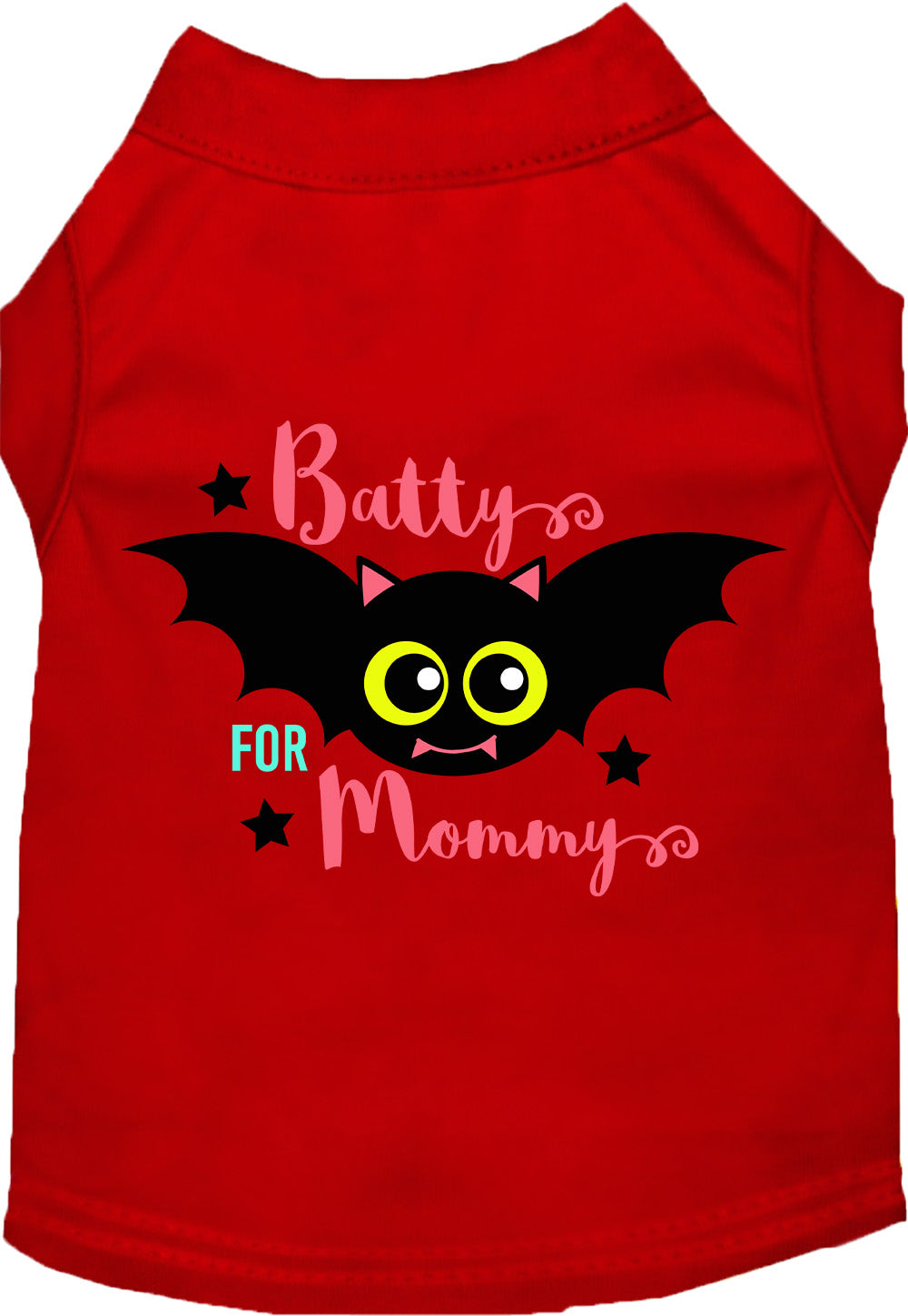 Red Batty for Mommy pet shirt with bat design