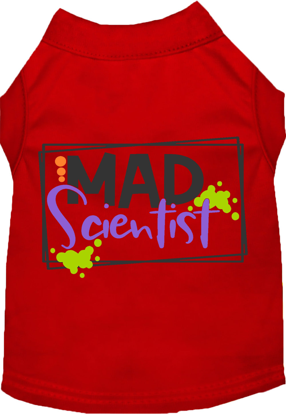 Red Mad Scientist pet shirt for dogs