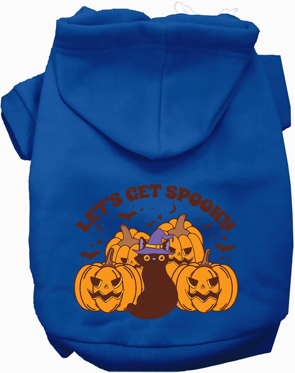 Royal blue Get Spooky Pet Hoodie with Halloween design
