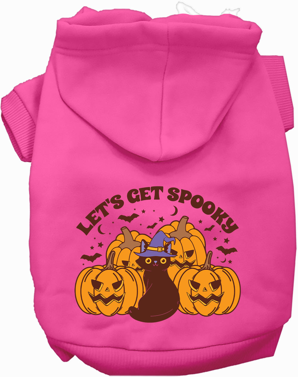 Pink Get Spooky Pet Hoodie with Halloween design