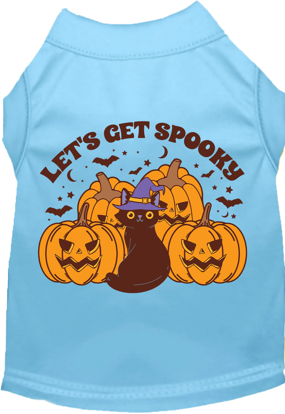 Blue Get Spooky pet shirt with Halloween design