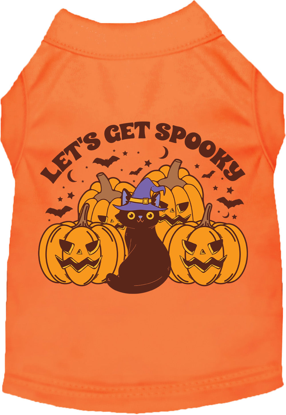 Orange Get Spooky pet shirt with Halloween design