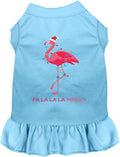 Blue Falalala mingo pet dress with flamingo design