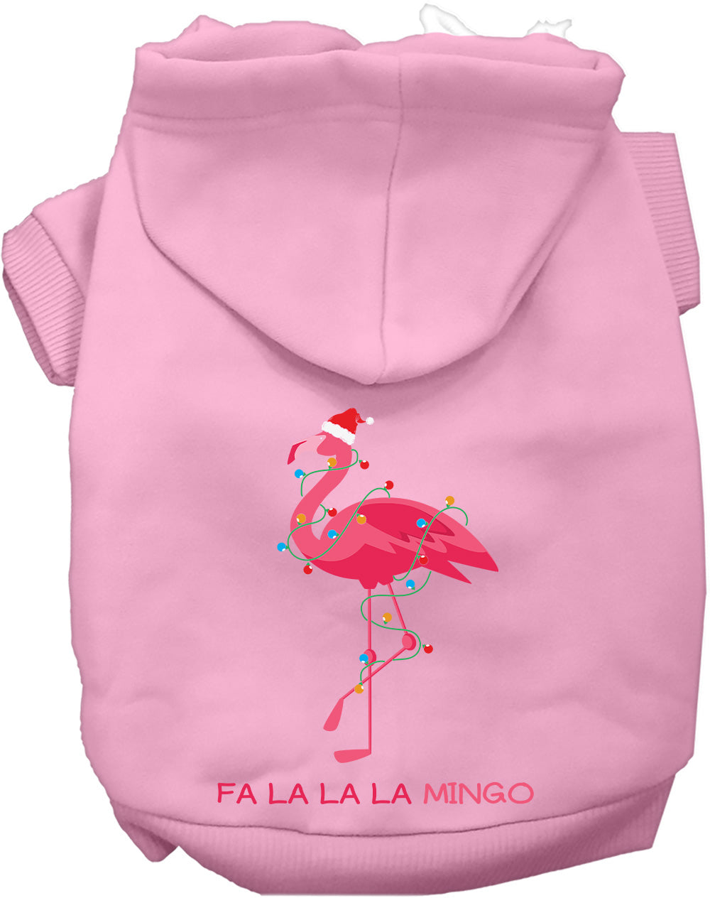 Pink Falalala mingo Pet Hoodie with flamingo design