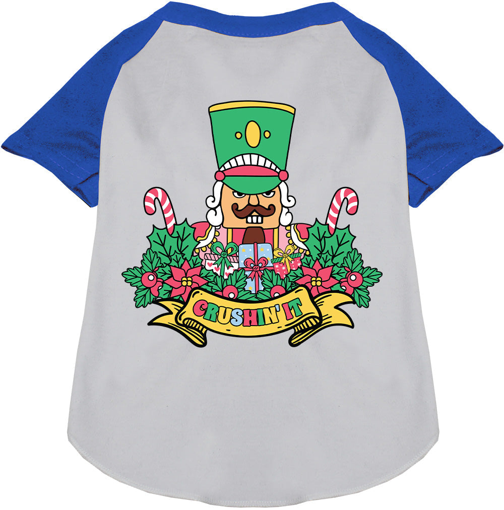 Blue Crushin' It Nutcracker Style Pet Raglan Shirt