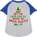 Blue-sleeved Elf Pet Raglan Shirt for dogs