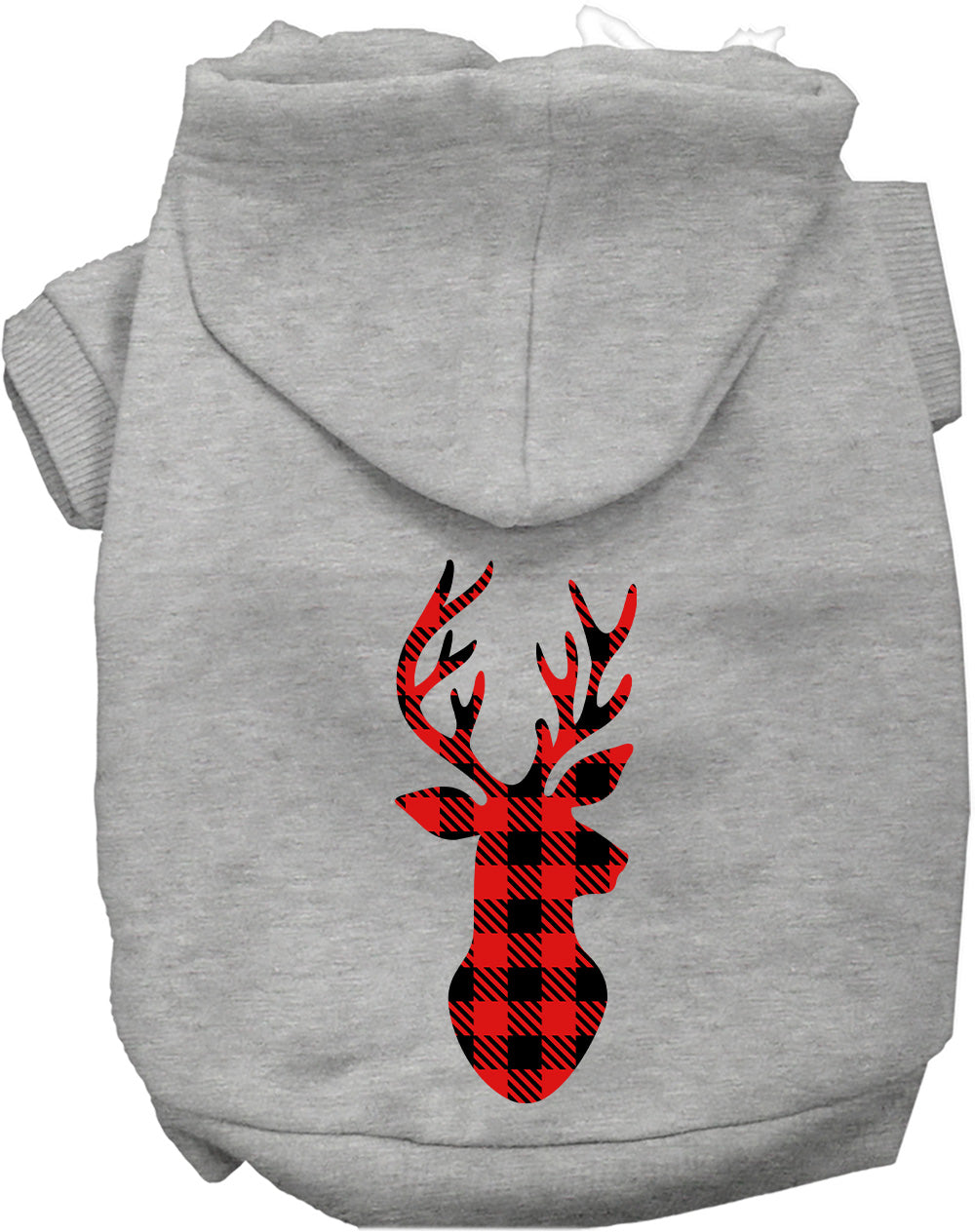 Gray Buffalo Check Deer Pet Hoodie