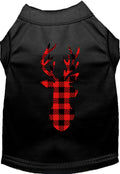 Black buffalo check deer pet shirt