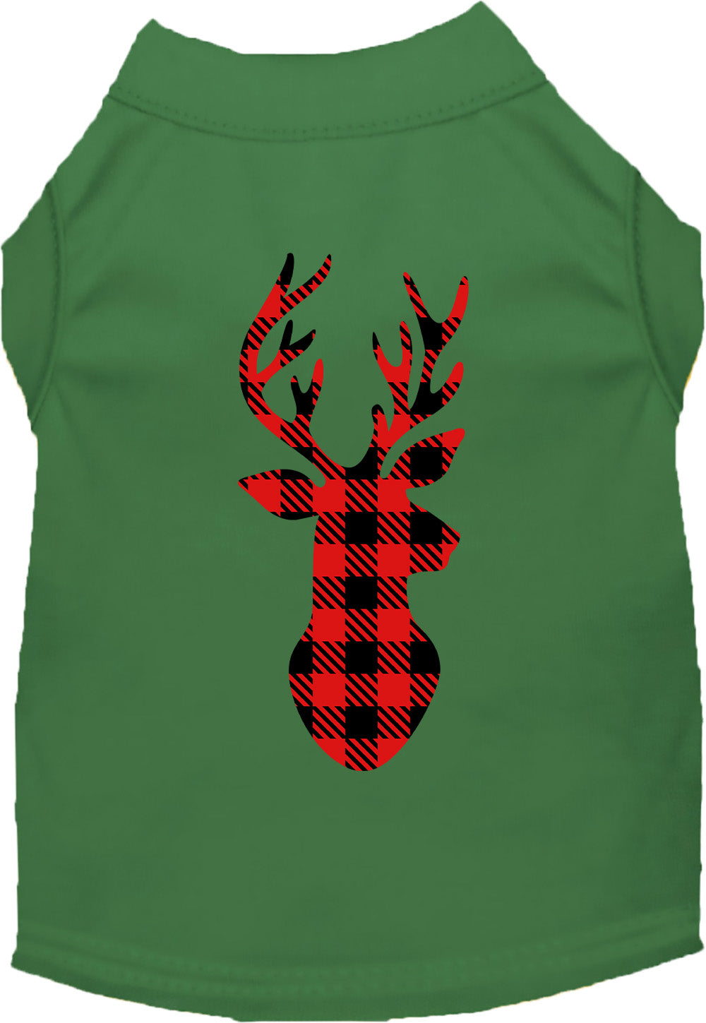 Green buffalo check deer pet shirt