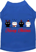 Dark blue Meowy Christmas pet shirt featuring cat graphics