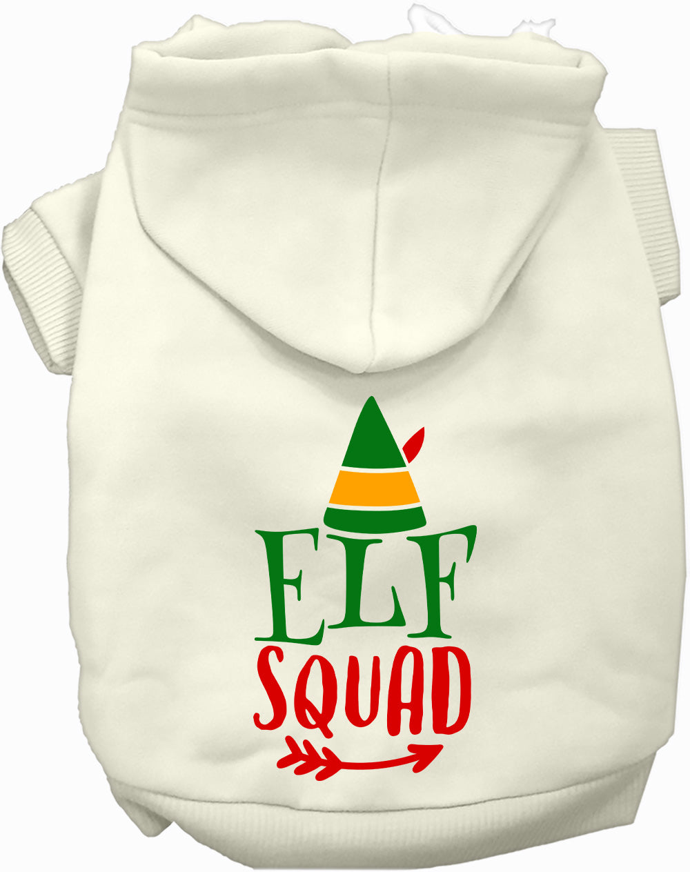 White Elf Squad Pet Hoodie for dogs