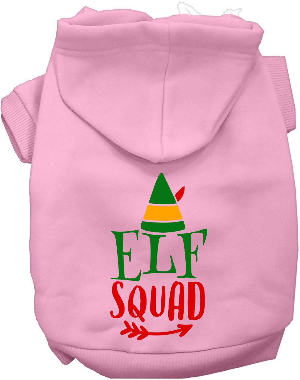 Light pink Elf Squad Pet Hoodie for dogs