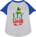 Elf Squad Pet Raglan Shirt with blue sleeves