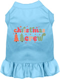 Blue Christmas Crew pet dress with festive design