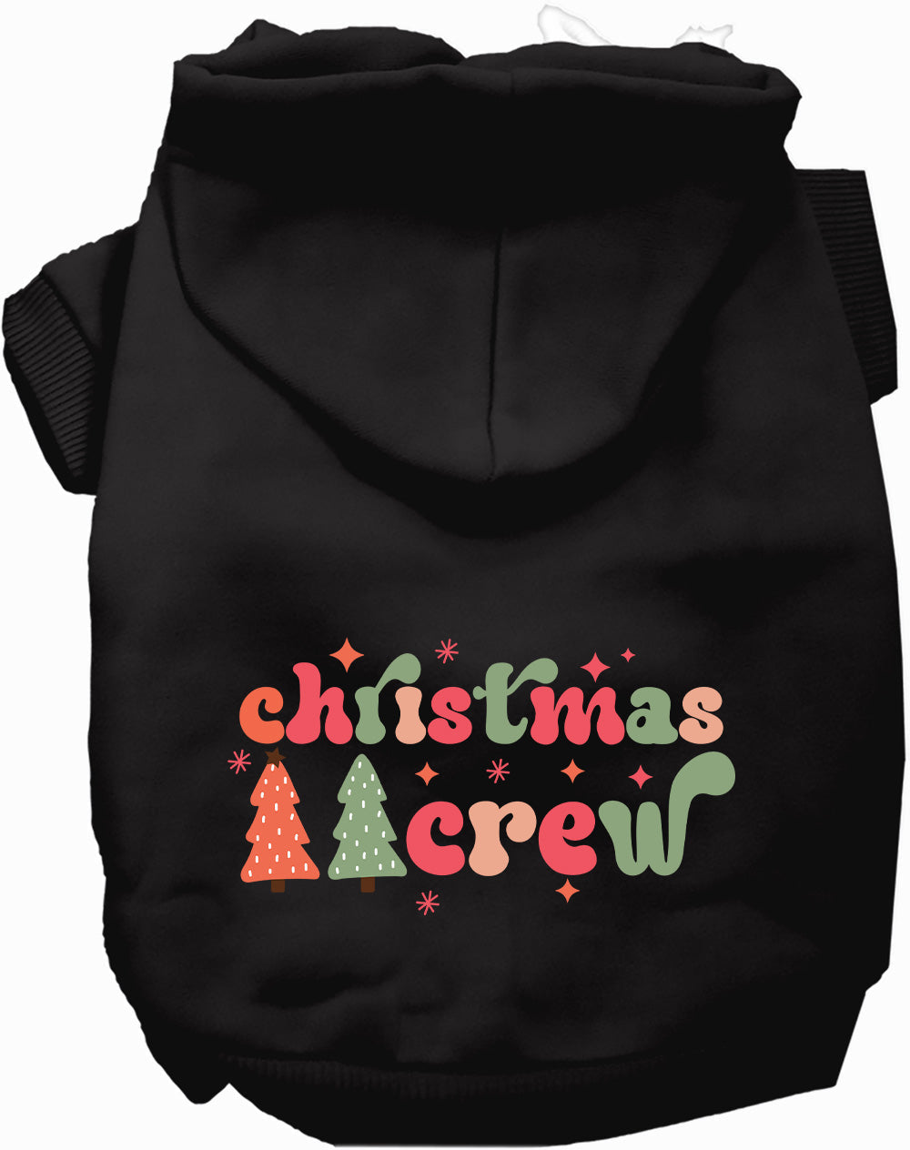 Black Cutesy Christmas Crew Pet Hoodie