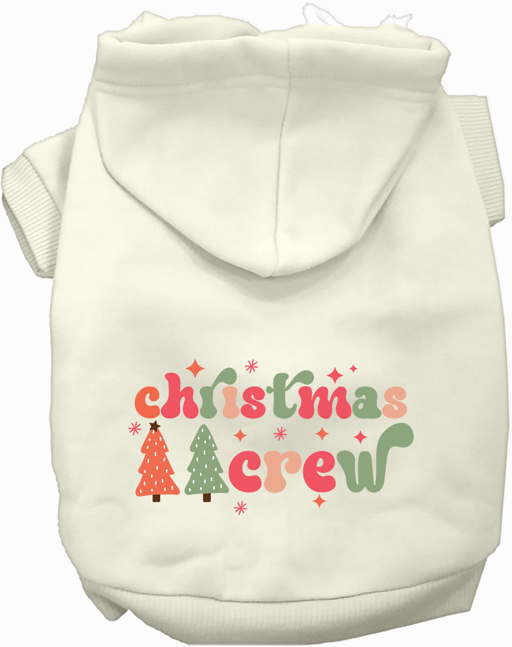 White Cutesy Christmas Crew Pet Hoodie