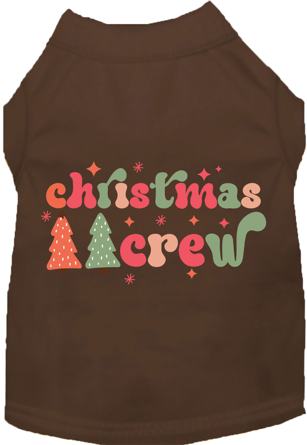 Brown Christmas Crew pet shirt with festive design
