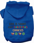 Dark blue Eat Christmas Cookies pet hoodie