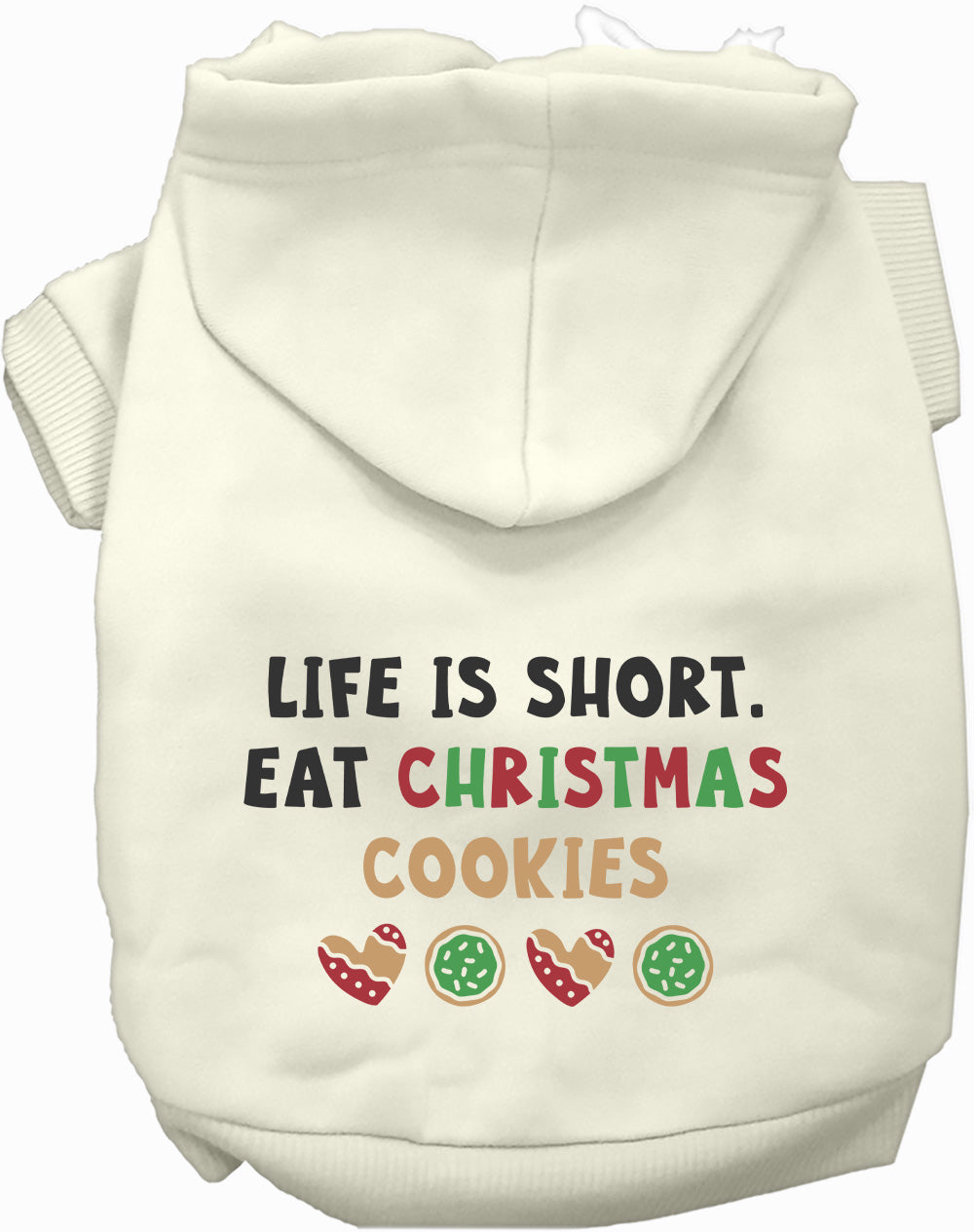 White Eat Christmas Cookies pet hoodie