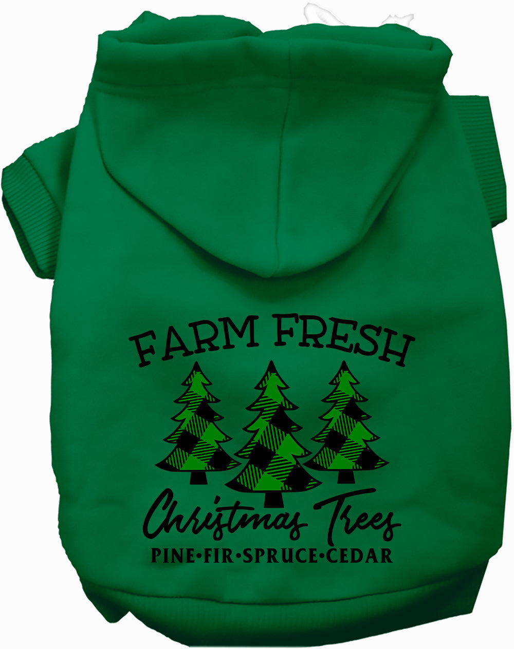 Green Farm Fresh Christmas Trees pet hoodie