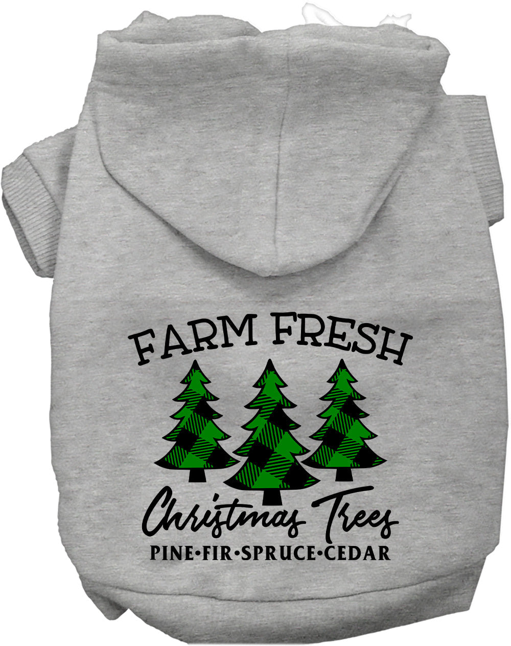 Gray Farm Fresh Christmas Trees pet hoodie