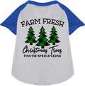 Farm Fresh Christmas Trees blue pet raglan shirt