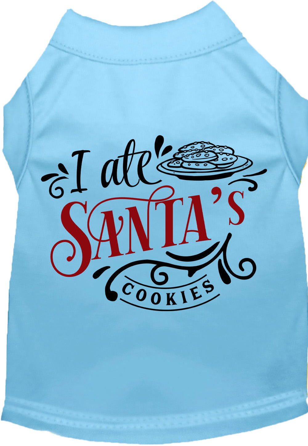 Light blue 'I Ate Santa's Cookies' pet shirt