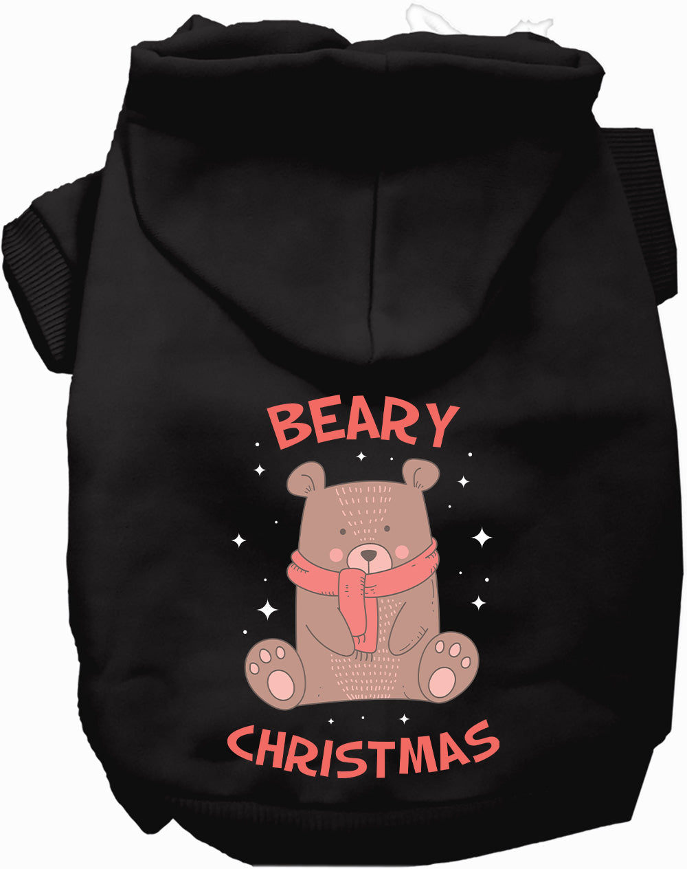 Black Beary Christmas pet hoodie with bear design