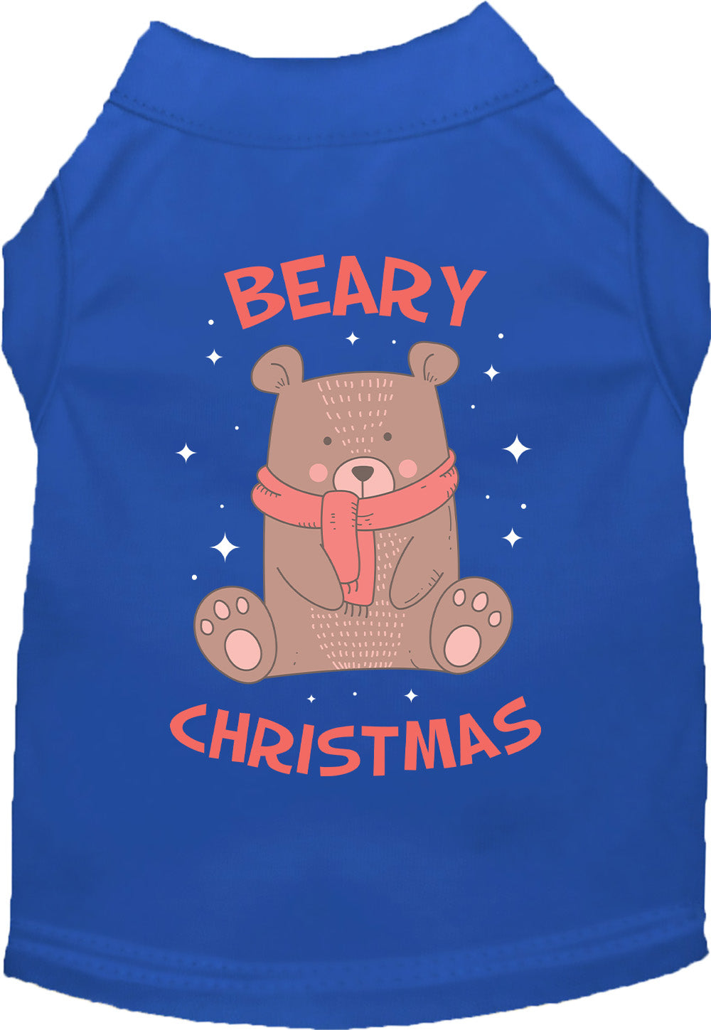 Royal blue Beary Christmas pet shirt with bear design