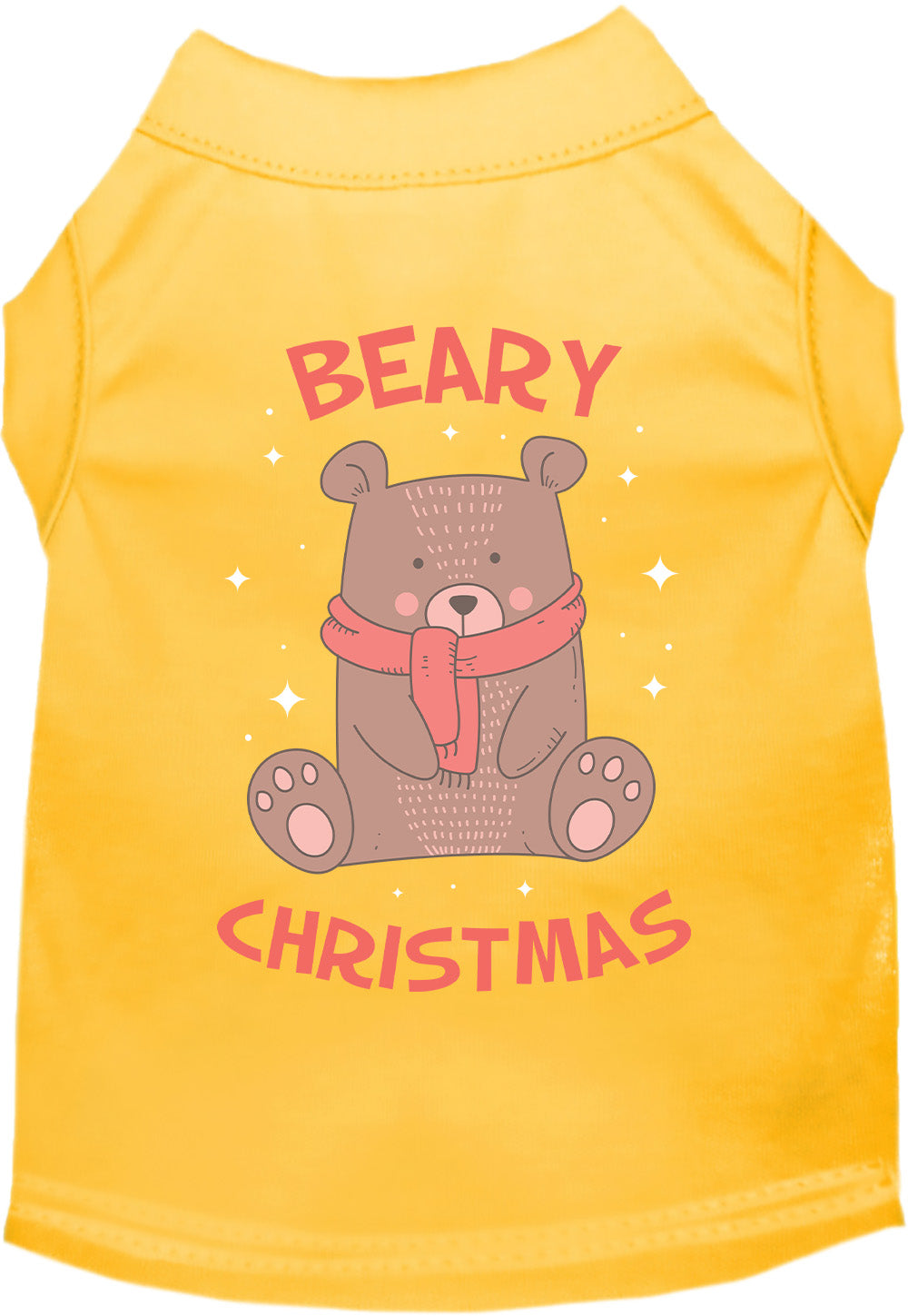 Yellow Beary Christmas pet shirt with bear design