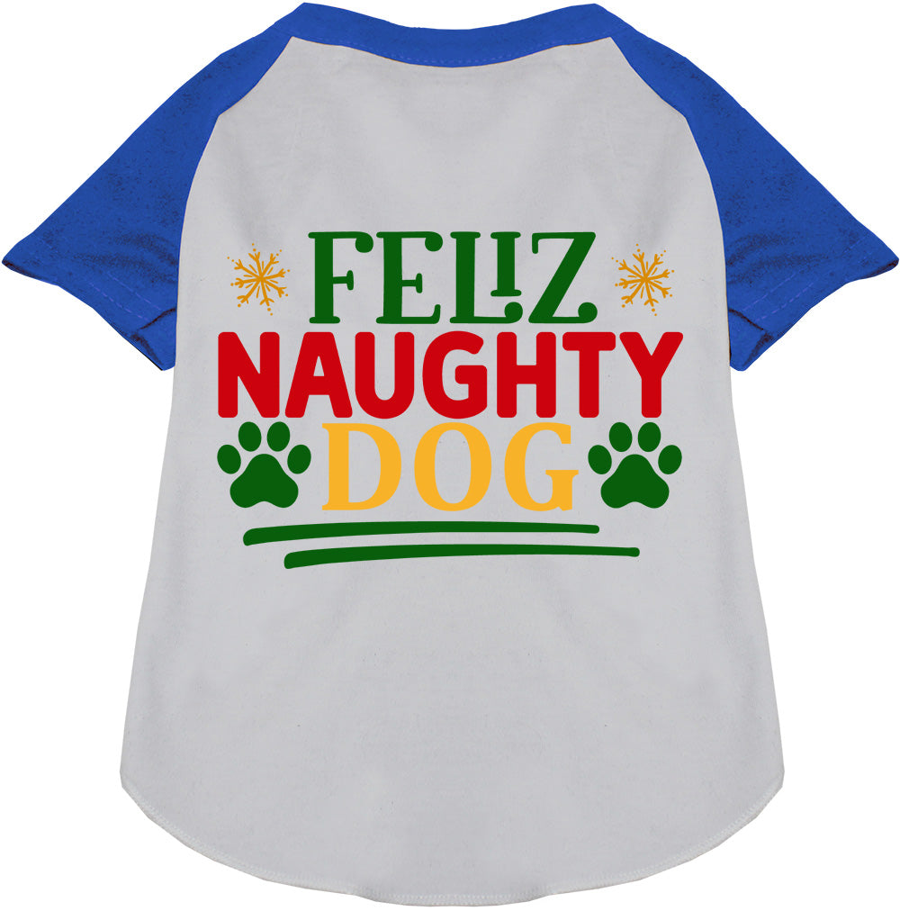 Feliz Naughty Dog blue raglan pet shirt