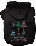 Black pet hoodie with twinkle lights design