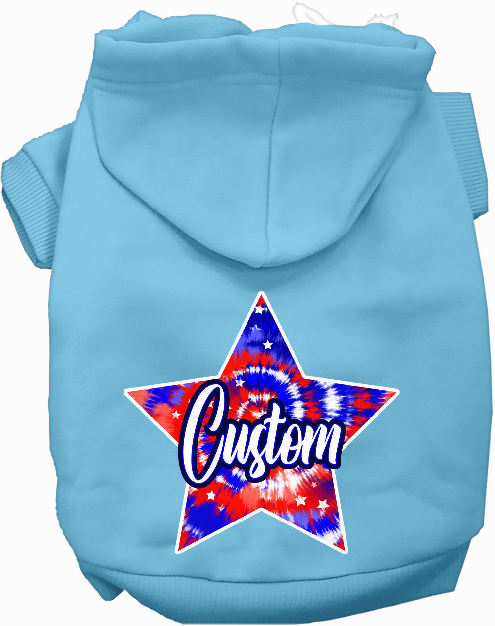 Custom Patriotic Tie Dye Pet Hoodie