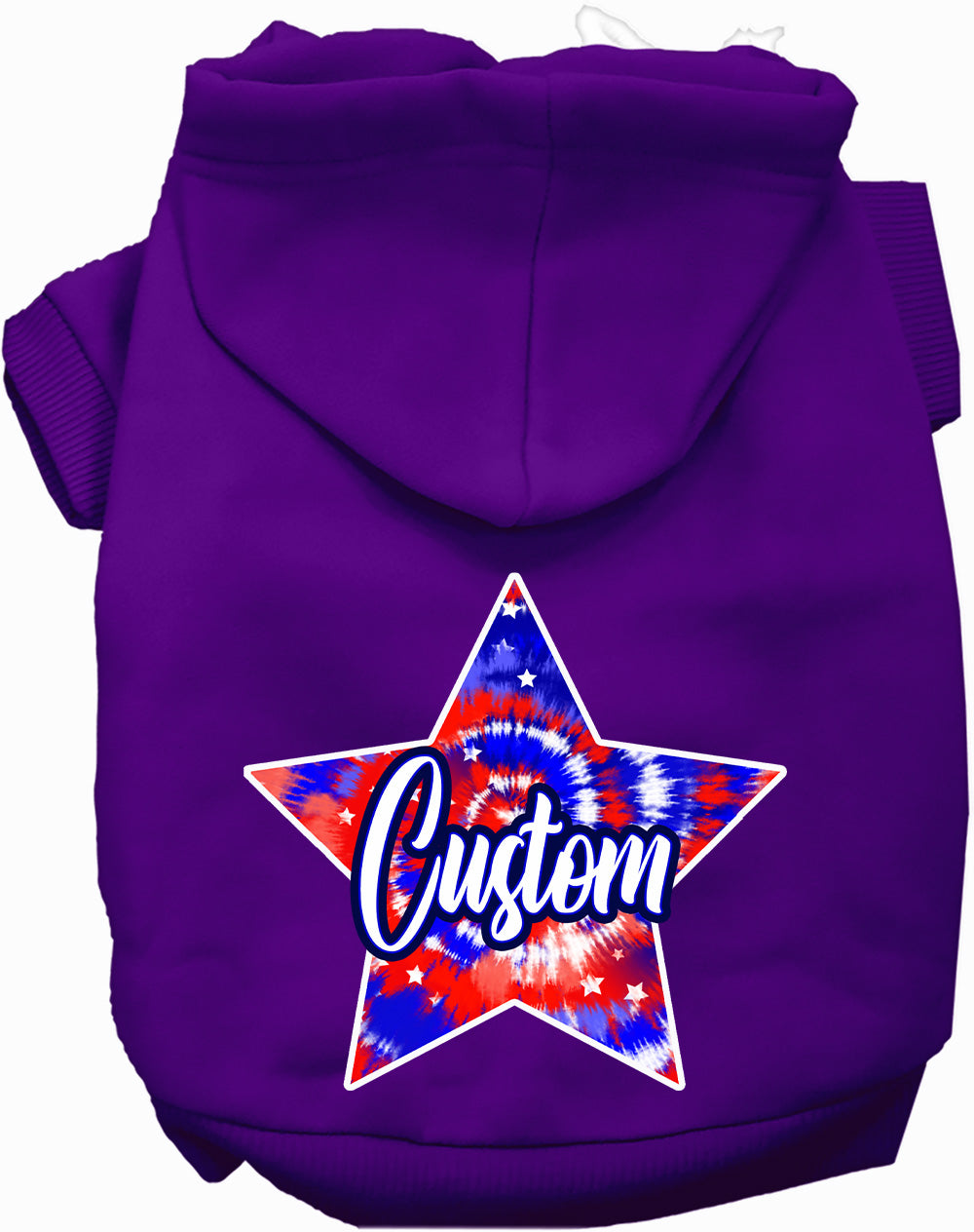 Custom Patriotic Tie Dye Pet Hoodie