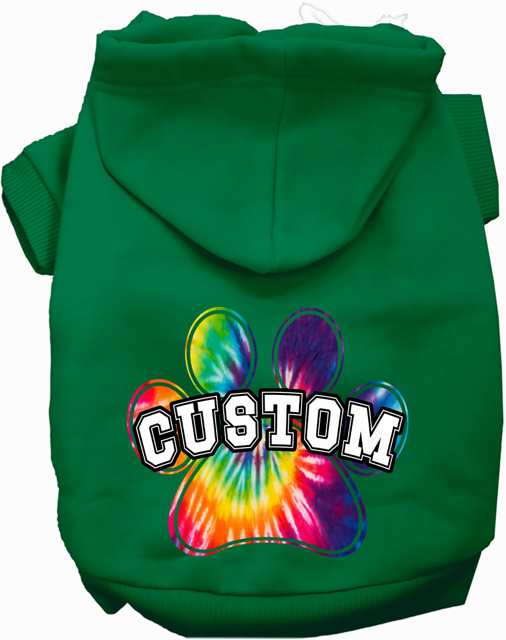 Custom Bright Tie Dye Paw Pet Hoodie