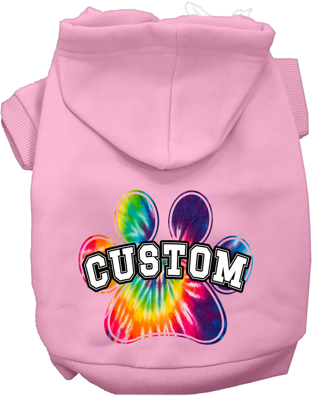 Custom Bright Tie Dye Paw Pet Hoodie